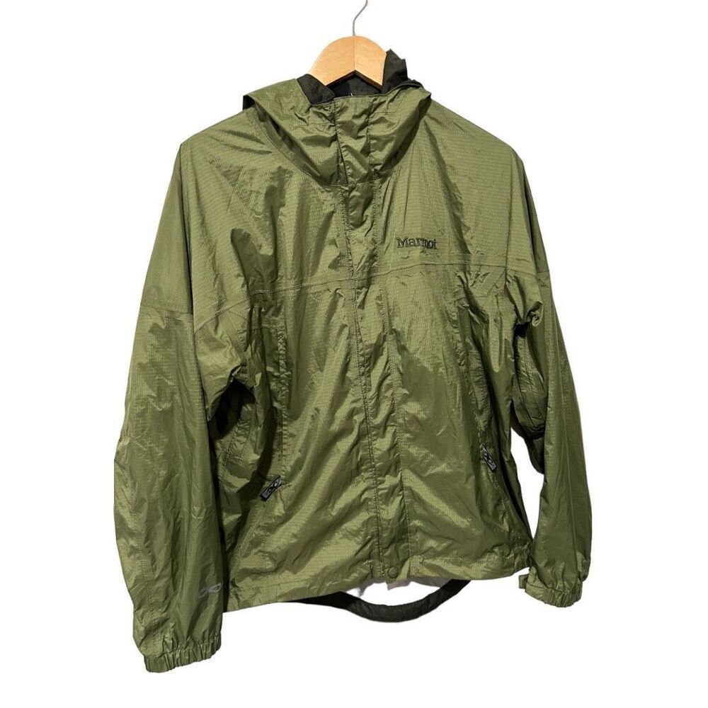 Marmot Precip Olive Green Eco Utility Jacket Women Small Windbreaker